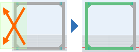 [図]1. 右上（右下）から矩形を指定する