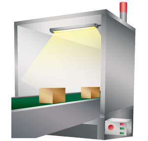 奥行きがある装置内に